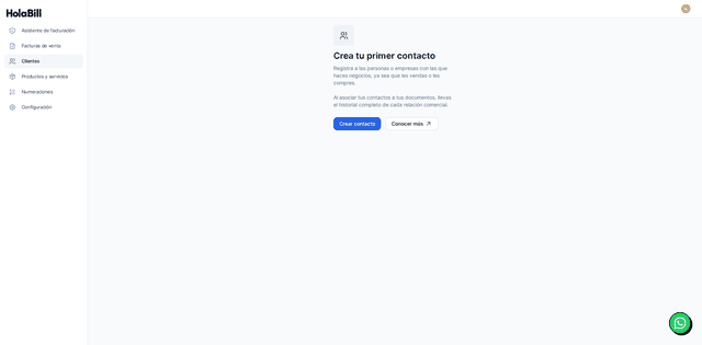 Captura del paso 1: Ve al módulo de Clientes en HolaBill