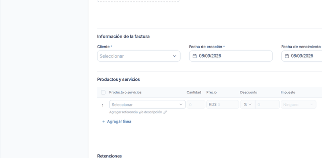 Captura del paso 5: Agrega los productos o servicios en HolaBill