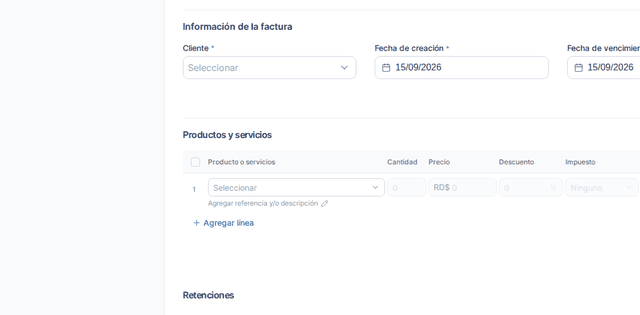 Captura del paso 3: Busca Agregar retención al pie de la factura en HolaBill