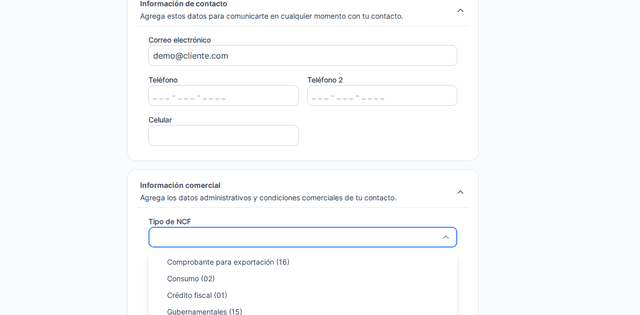 Captura del paso 5: Elige la numeración en HolaBill