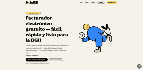 Captura del paso 1: Entra a holabill.com en HolaBill