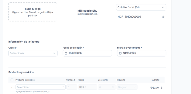 Captura del paso 3: Completa los campos obligatorios en HolaBill