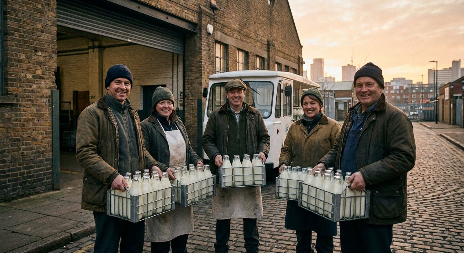 Our team at the East London milk depot before the morning round