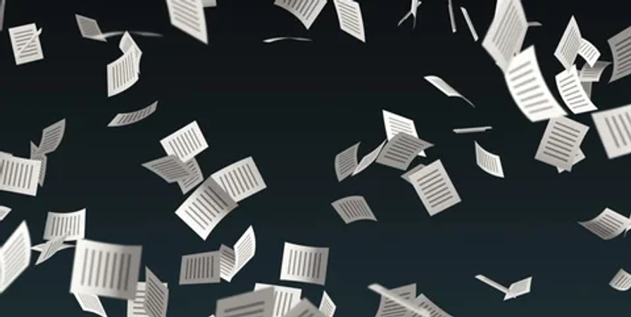papers flying