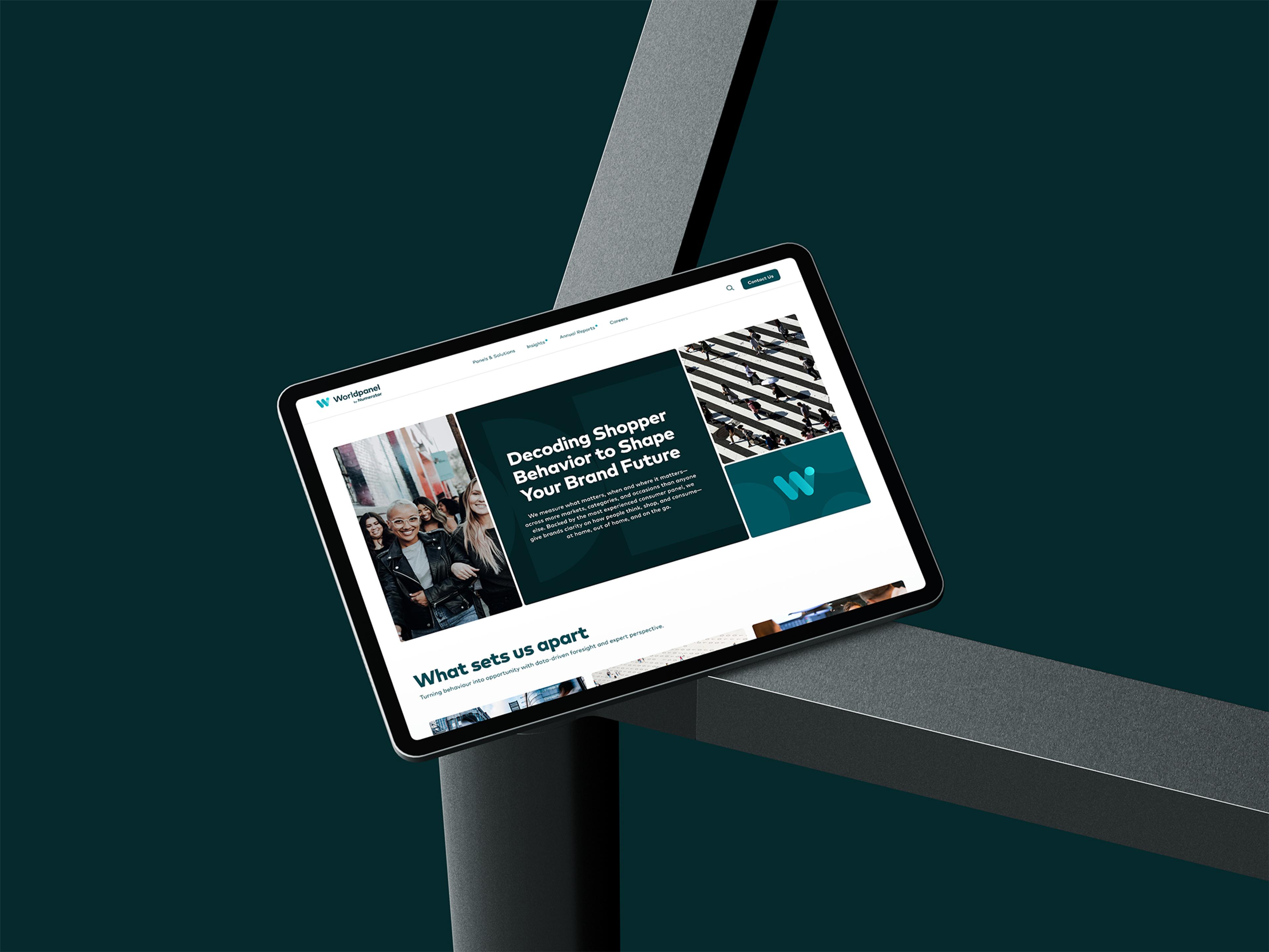 Worldpanel website shown on an iPad