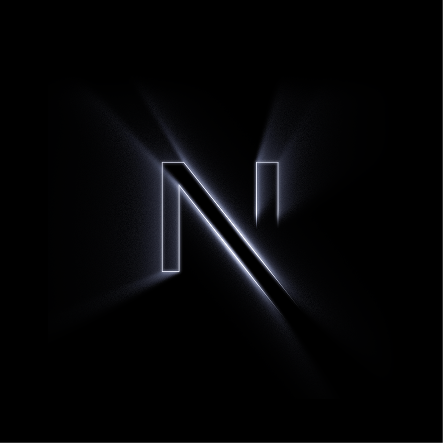 Glowing NextJS N mark