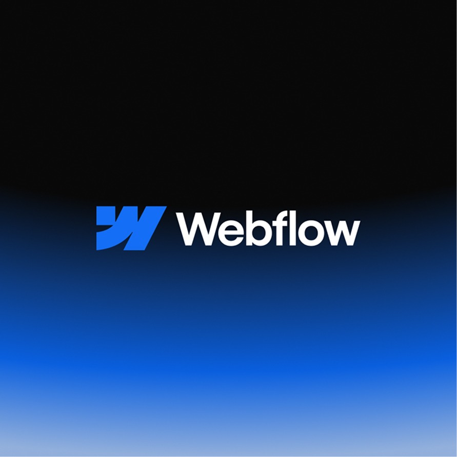 The Webflow logo on a blue gradient