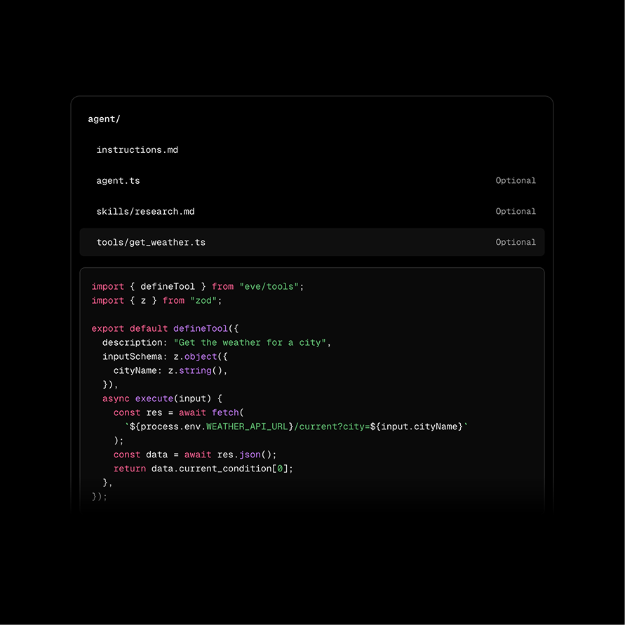 Code block showing typescript code
