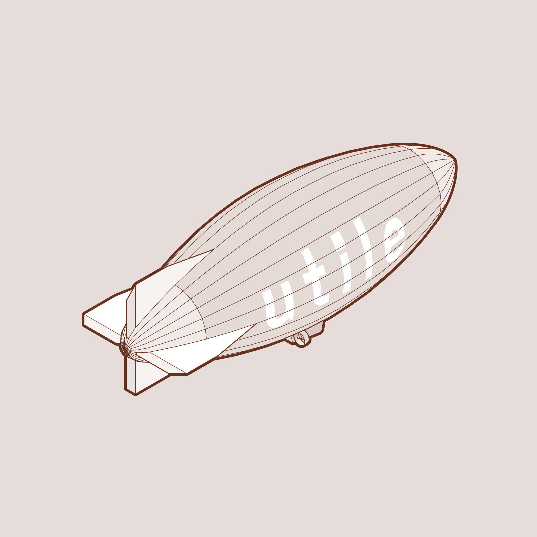 Utile logo on a stylized zeppelin