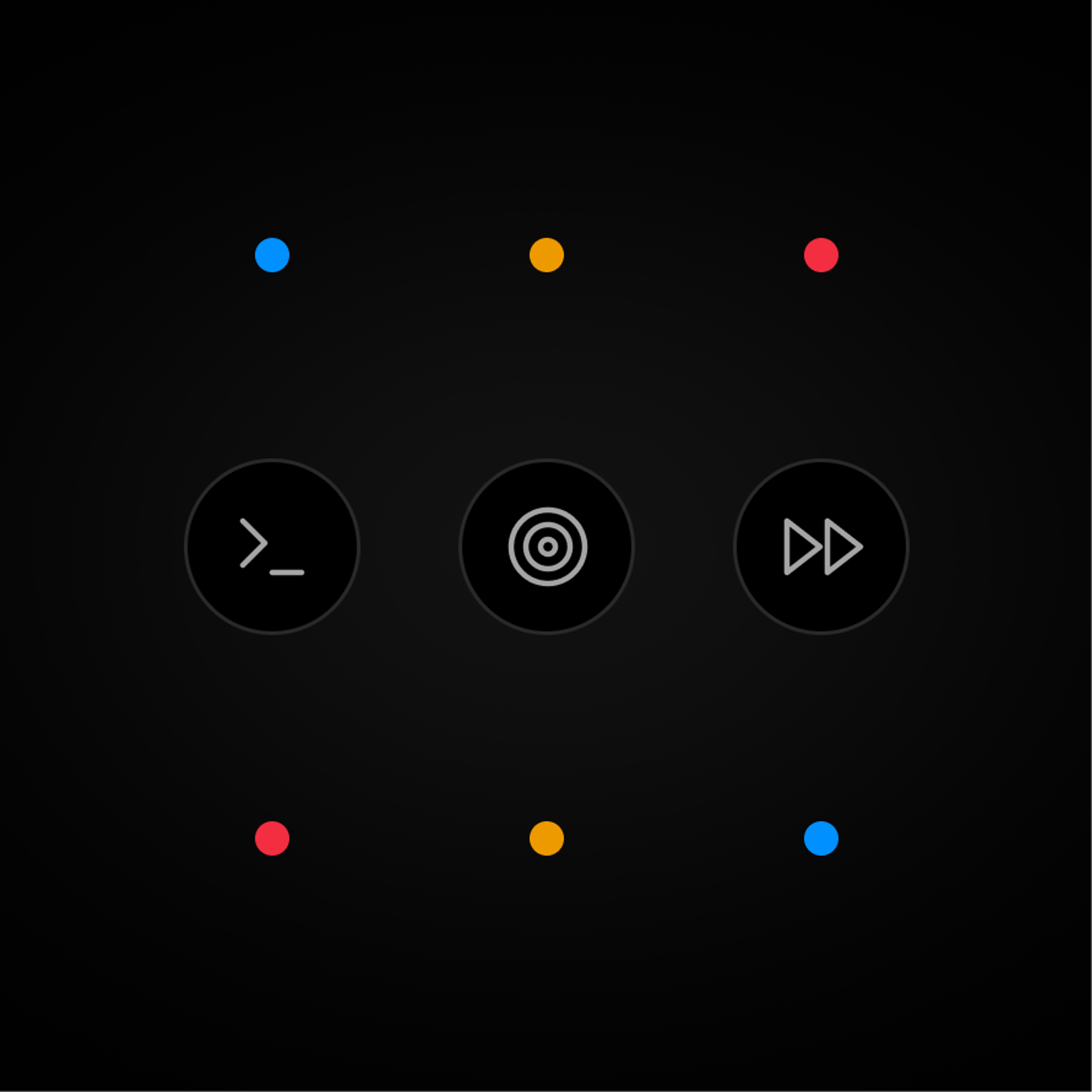 Abstract icon grid representing code, target, deployment