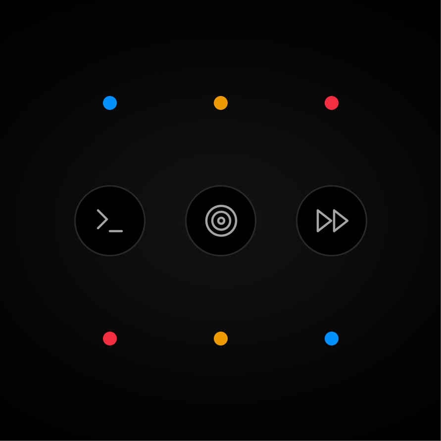 Abstract icon grid representing code, target, deployment