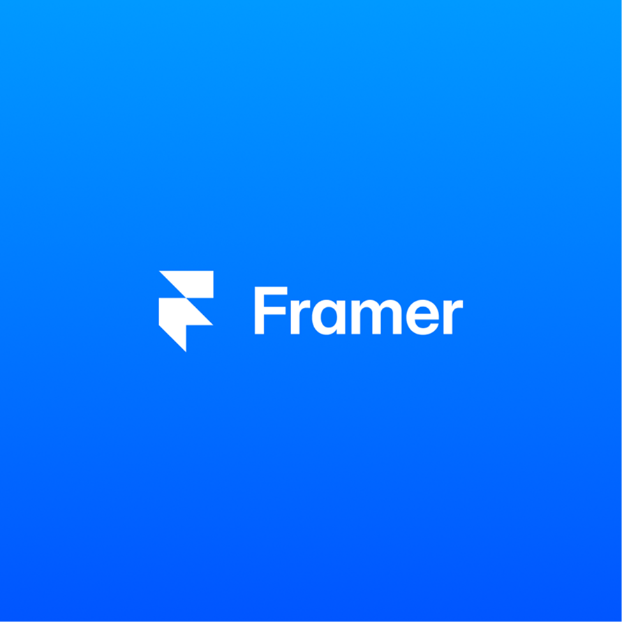 The Framer logo on a blue gradient