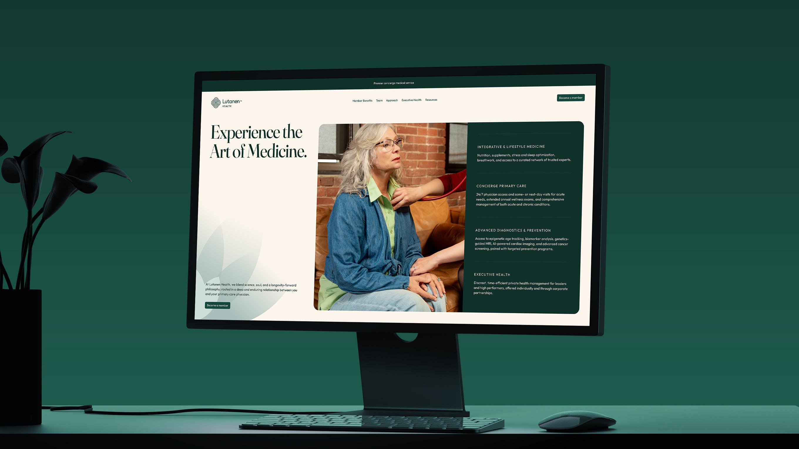 Lutanen website shown on an iMac screen