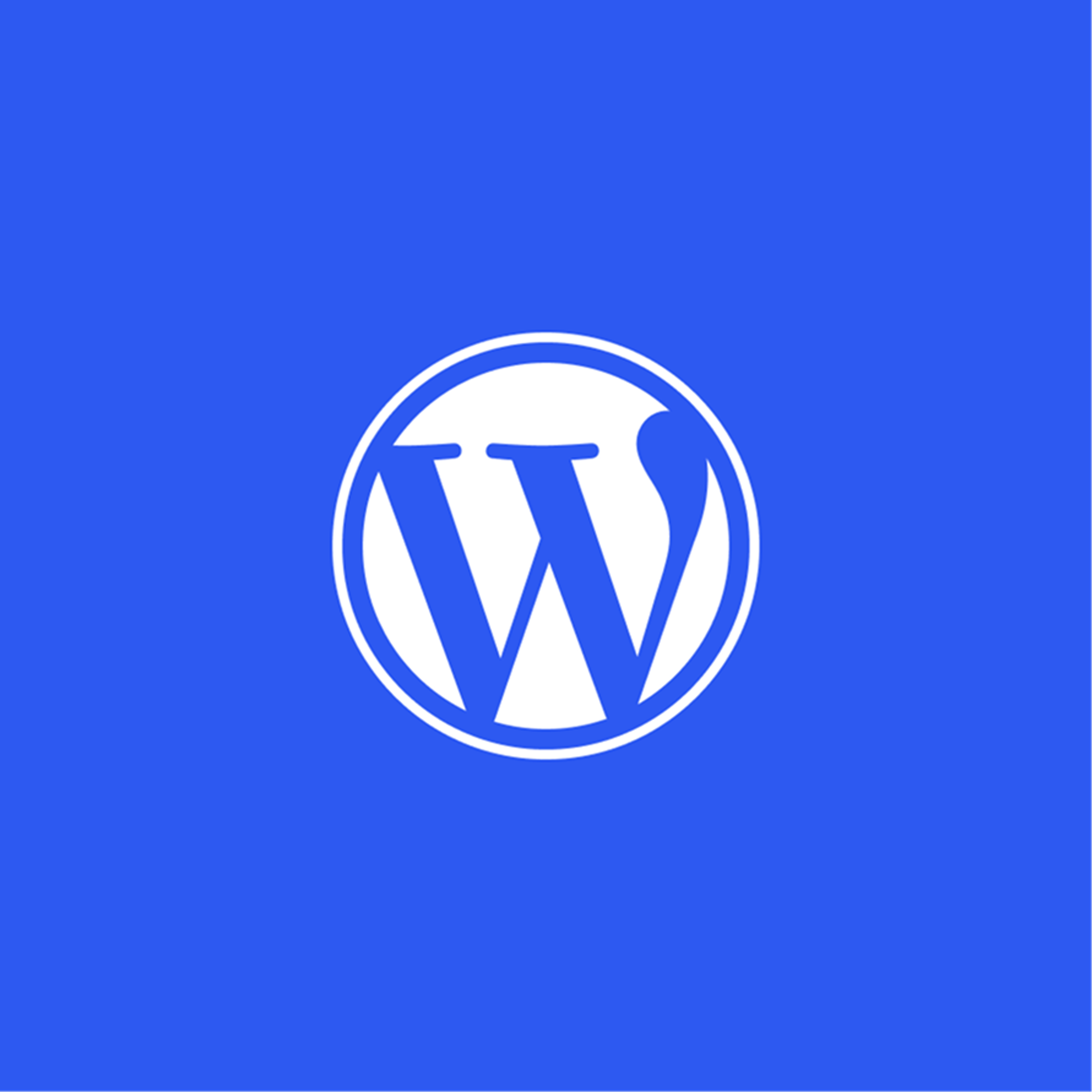 The WordPress logo on blue