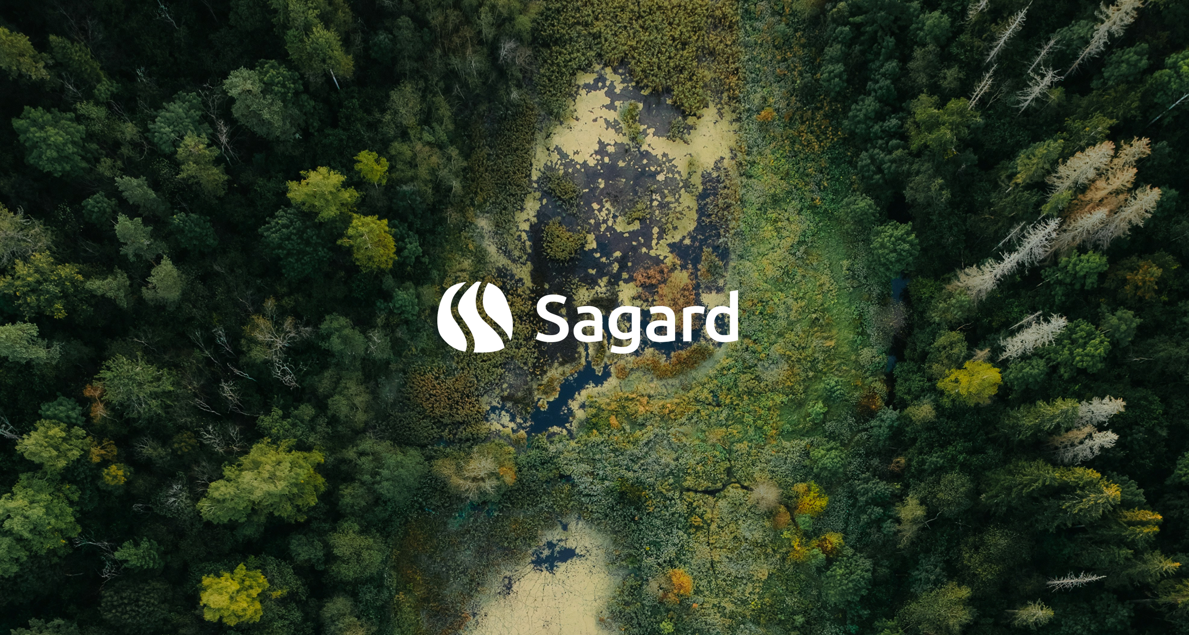 Sagard logo against an aerial photo of the forest