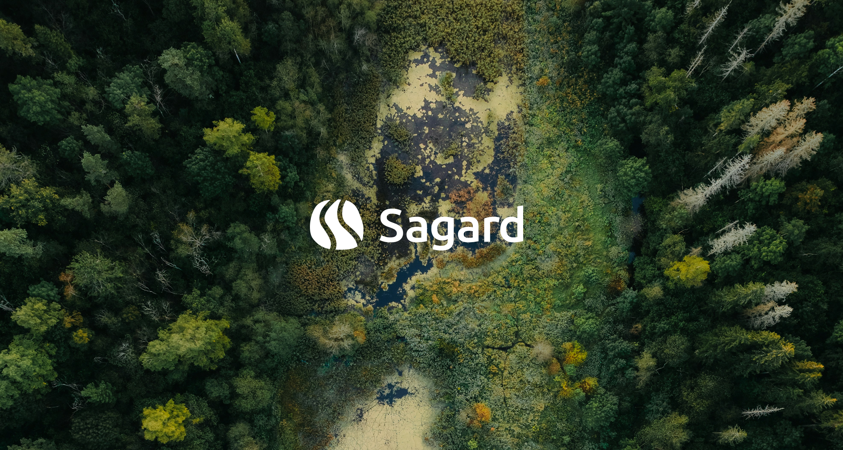 Sagard logo against an aerial photo of the forest