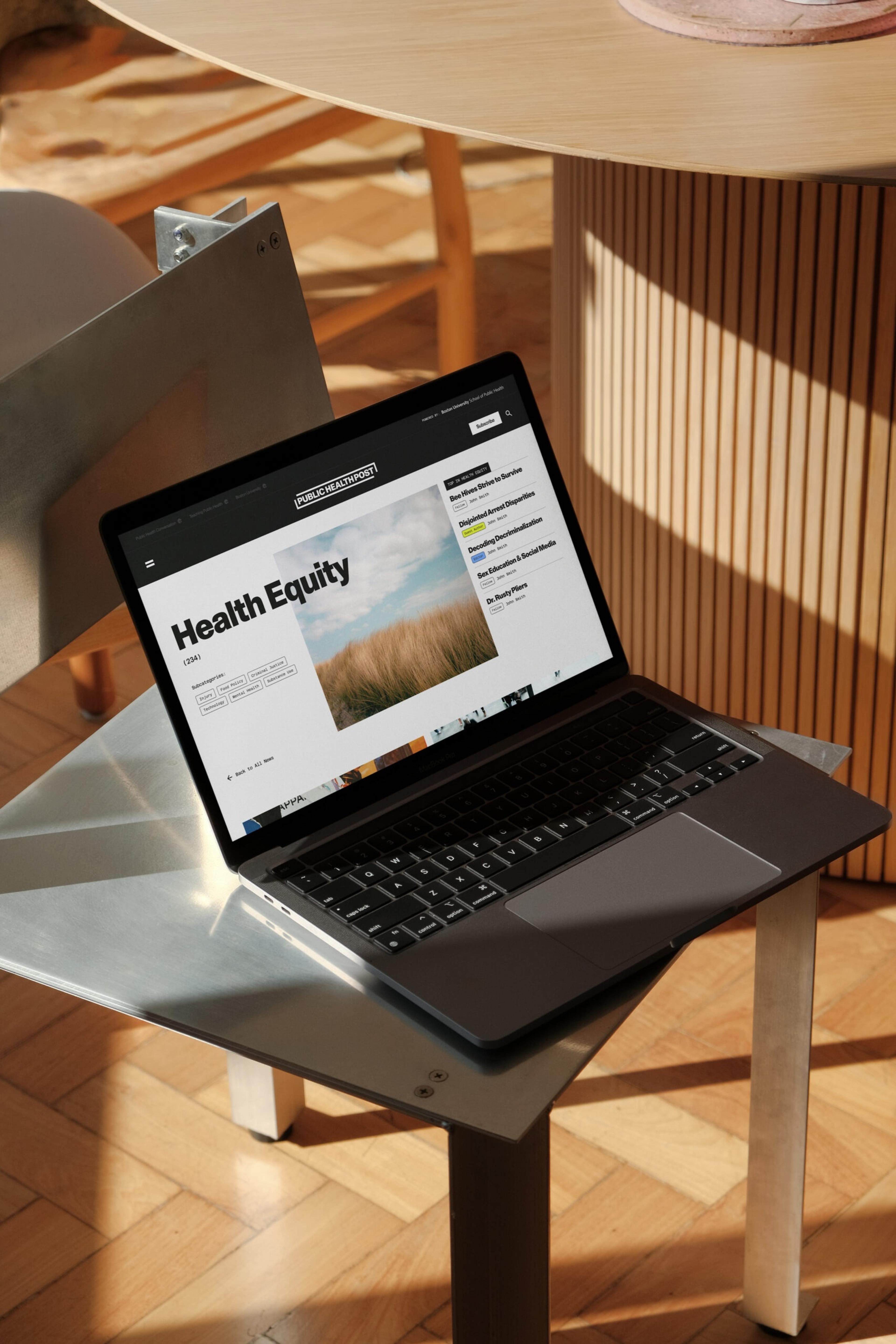 Public Health Post website on a laptop screen