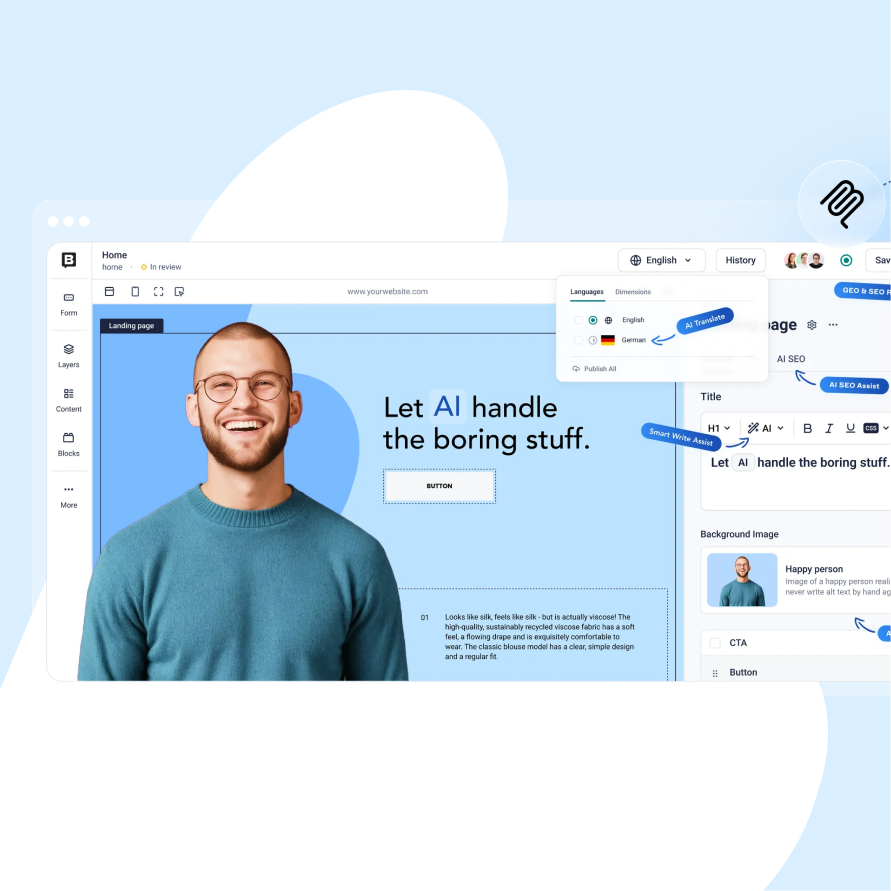 Storyblok editor interface