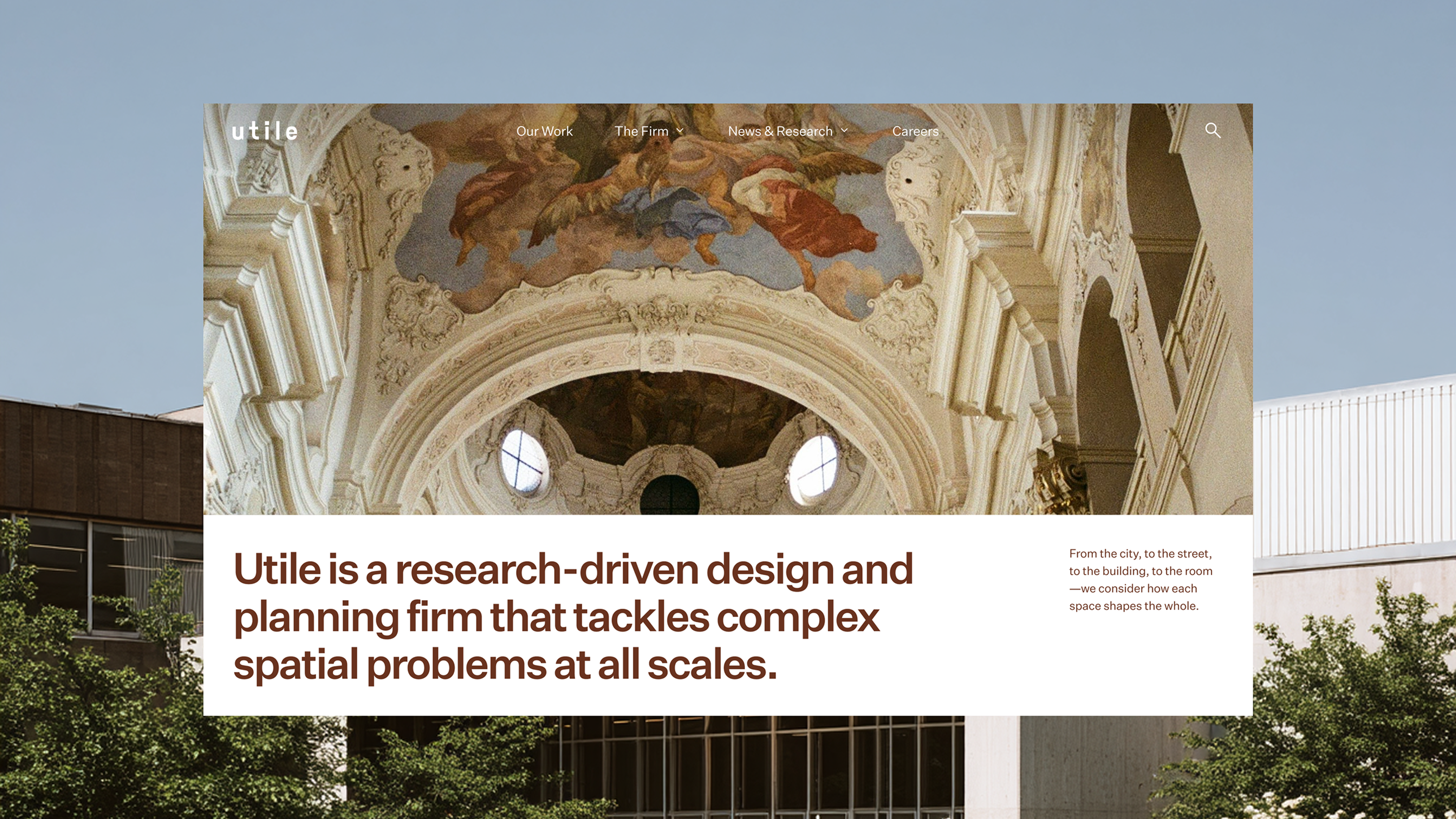 Detail image showing Utile's homepage