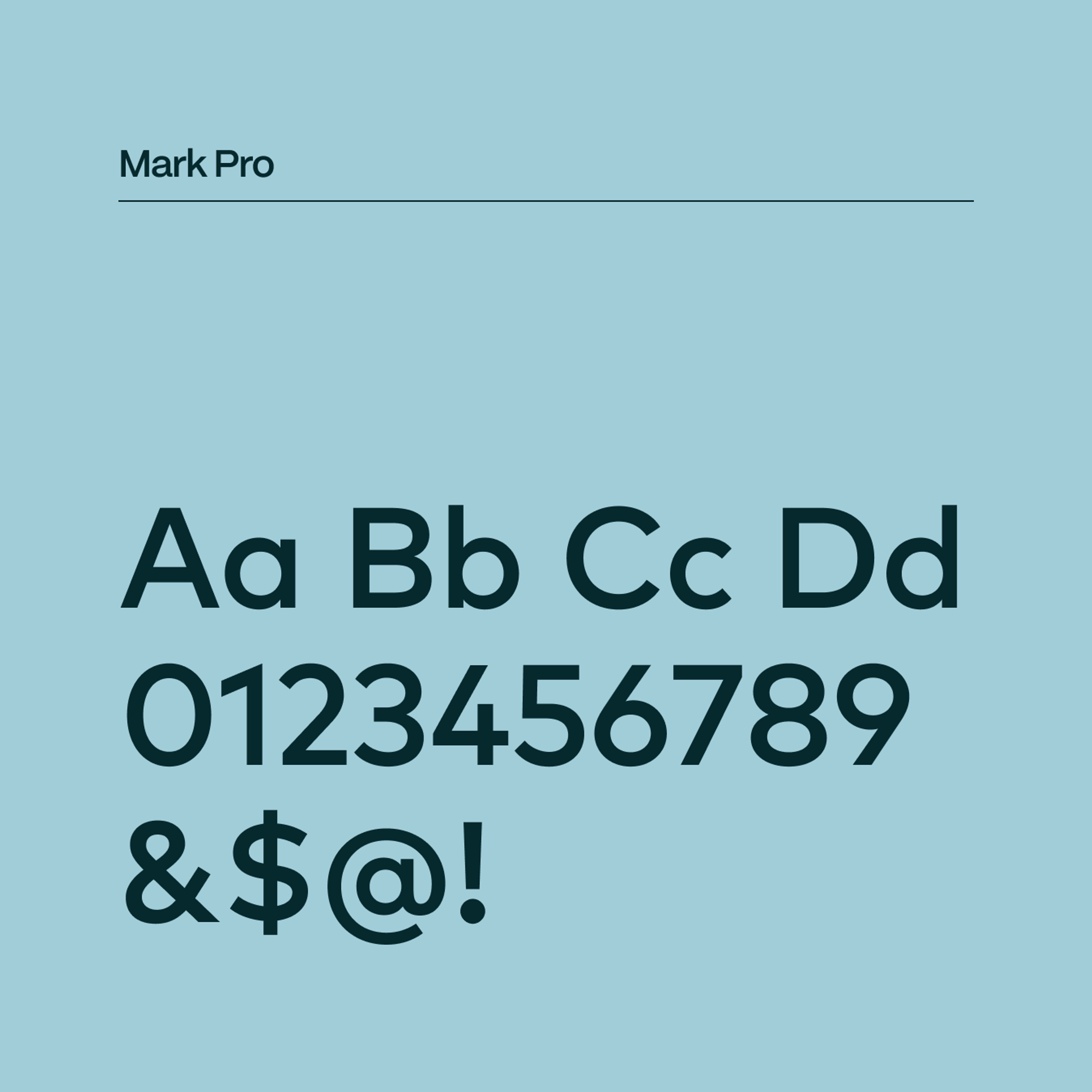 Typography specimen