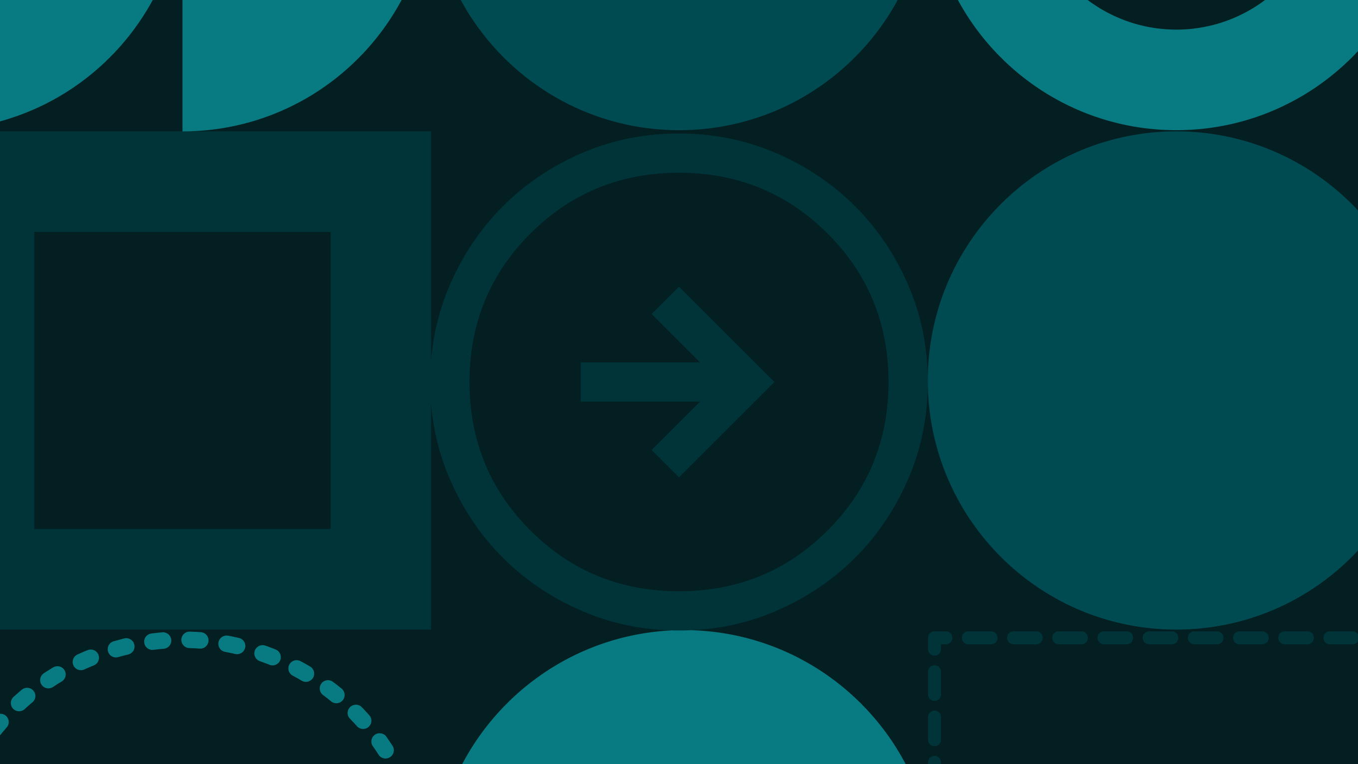 Blue icon shapes on a dark blue background