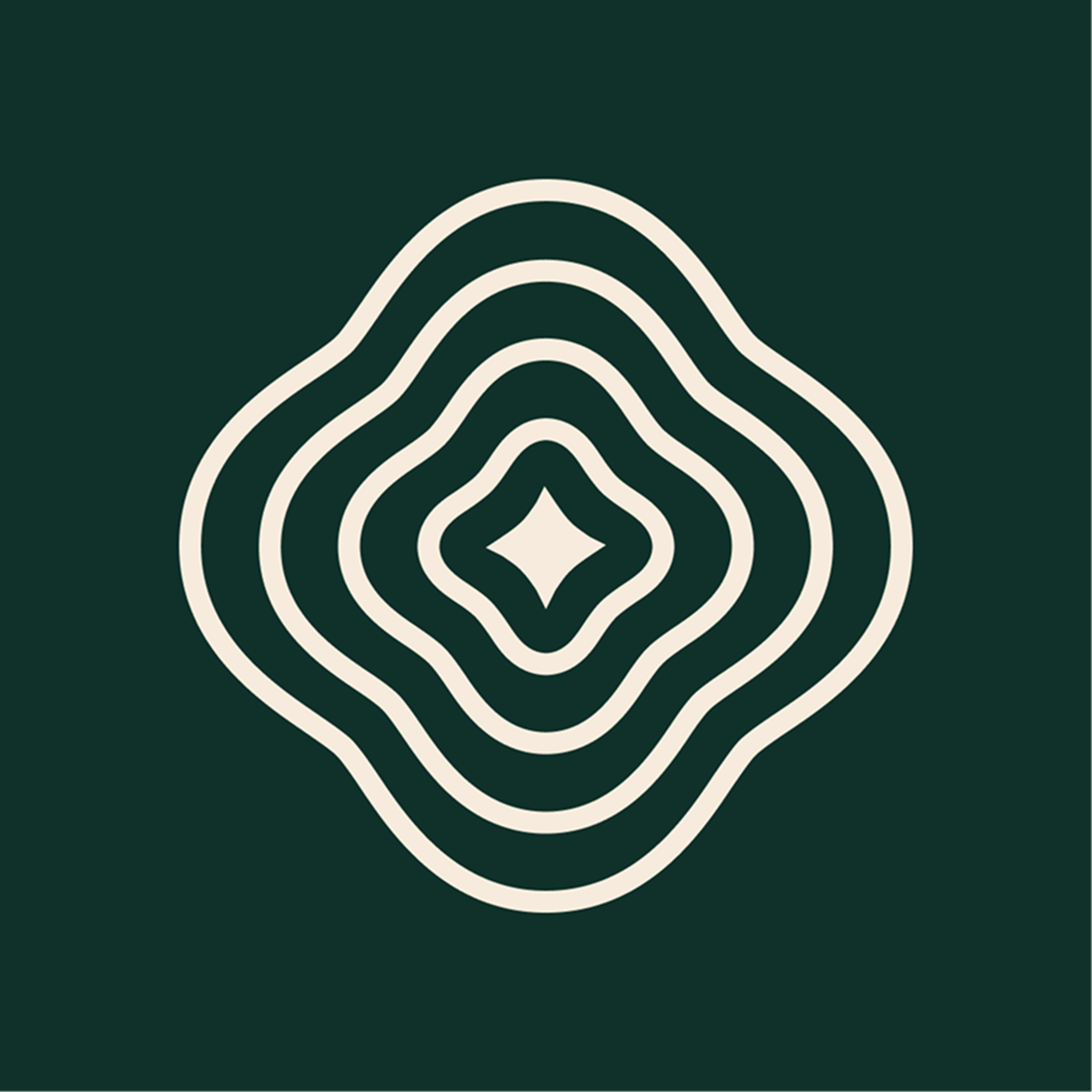 The Lutanen Health monogram on dark green