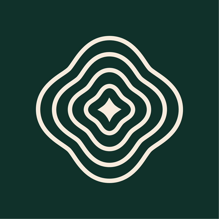 The Lutanen Health monogram on dark green