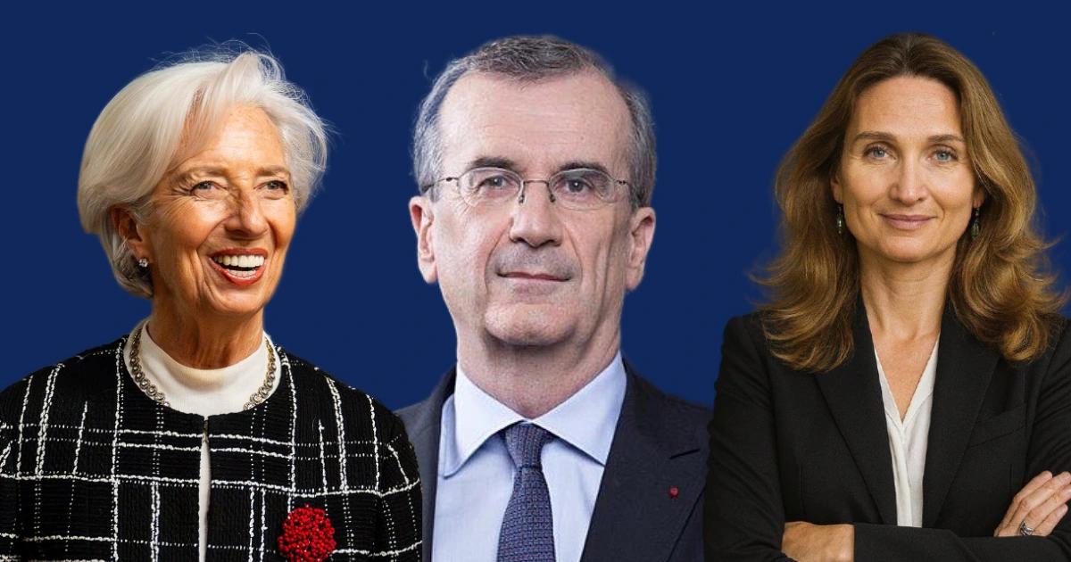Natasha Cazenave,  Christine Lagarde, Villeroy de Galhau 