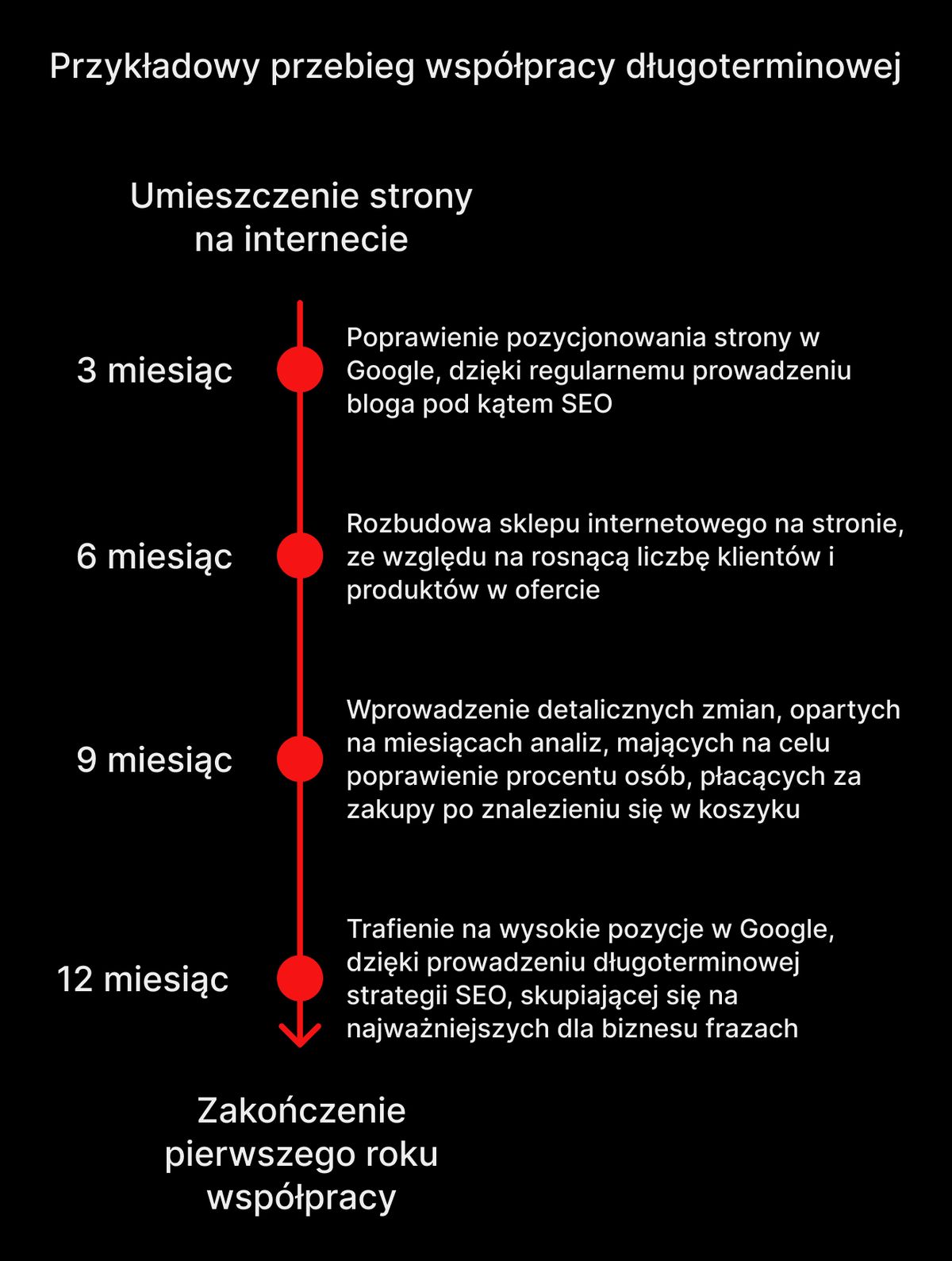 Przykładowy przebieg współpracy długoterminowej z twórcą stron internetowych