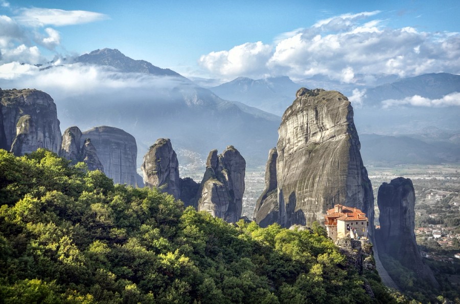Morning mist in the Meteora region of northern Greece