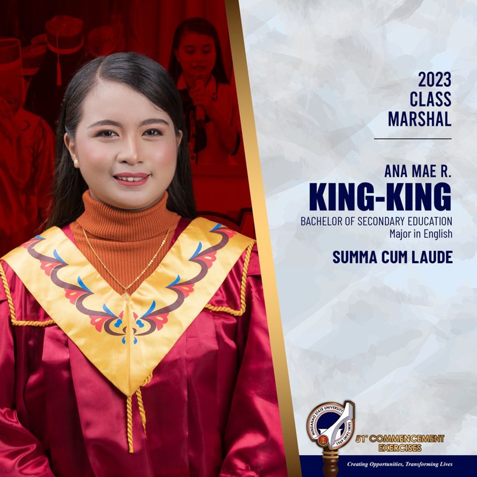 Sitangkai's pride and honor Ana Mae R. King-King is 2023 Class Marshal