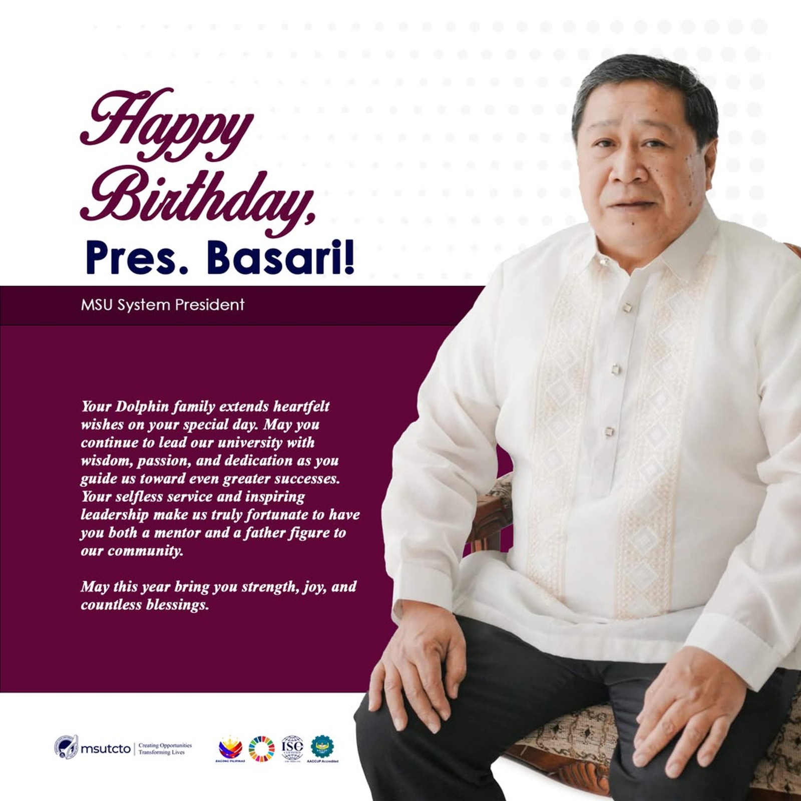 Your Dolphin family extends heartfelt wishes on your special day