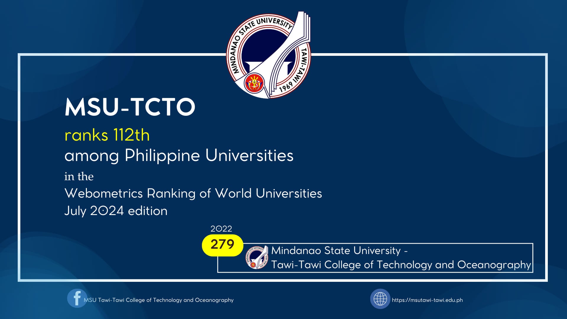 MSU-TCTO Webometrics rank