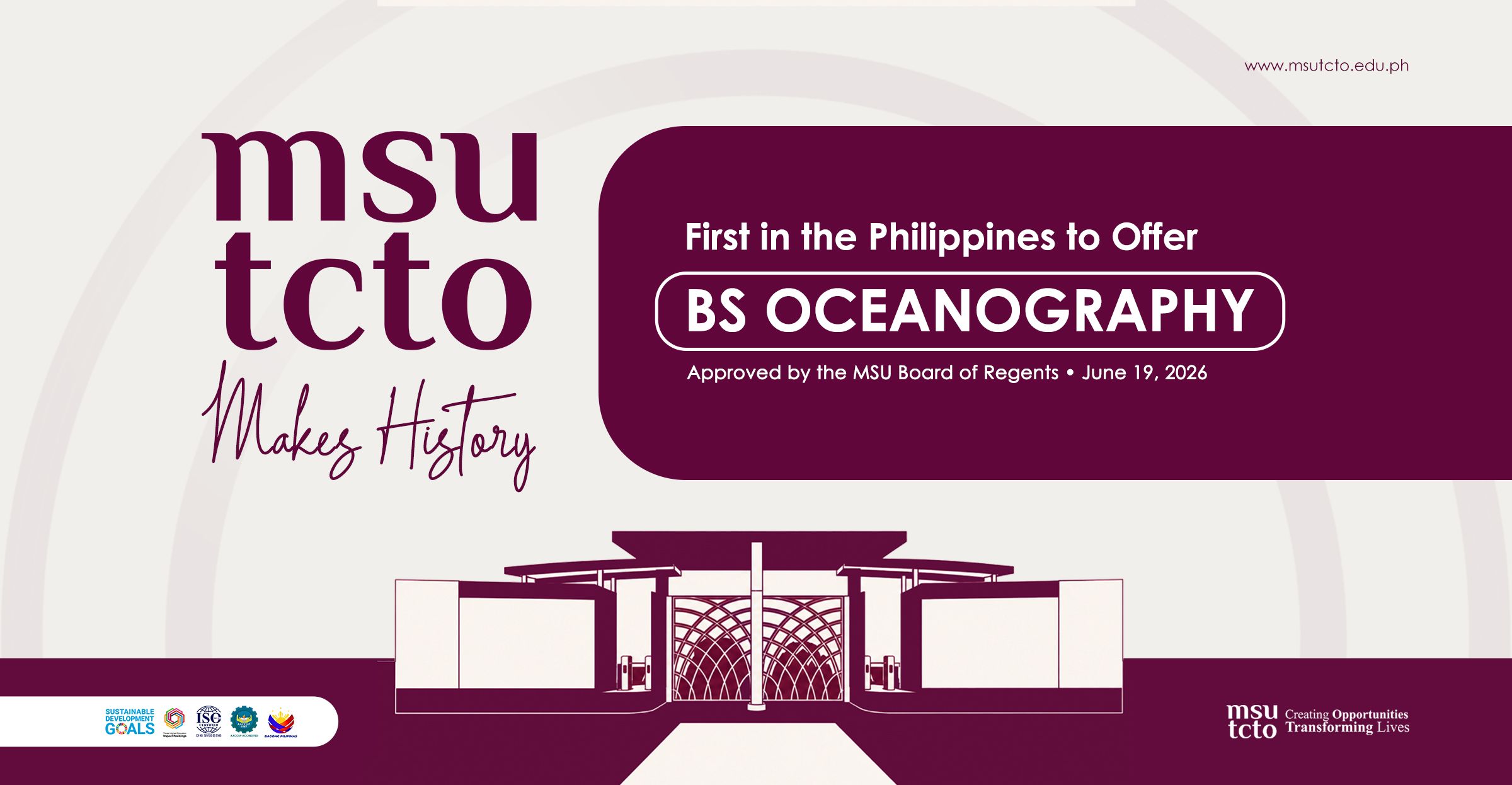 MSU TCTO Makes History with the Philippines' First Undergraduate BS Oceanography Program