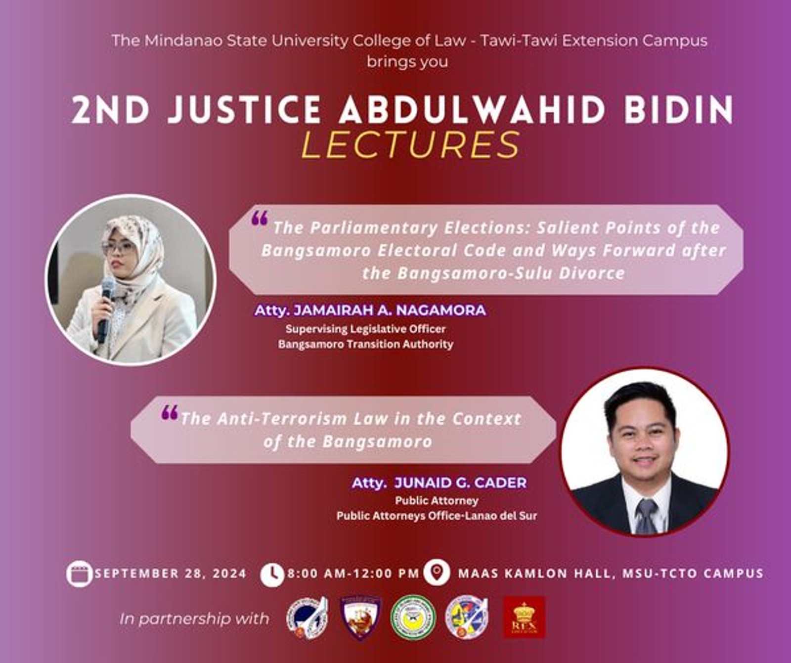 In celebration of Rule of Law Month, the College of Law - Tawi-Tawi Extension 