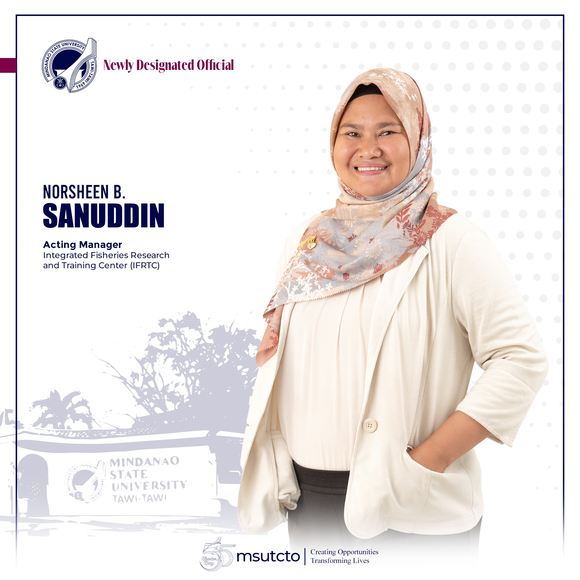 We congratulate Ms. Norsheen B. Sanuddin 