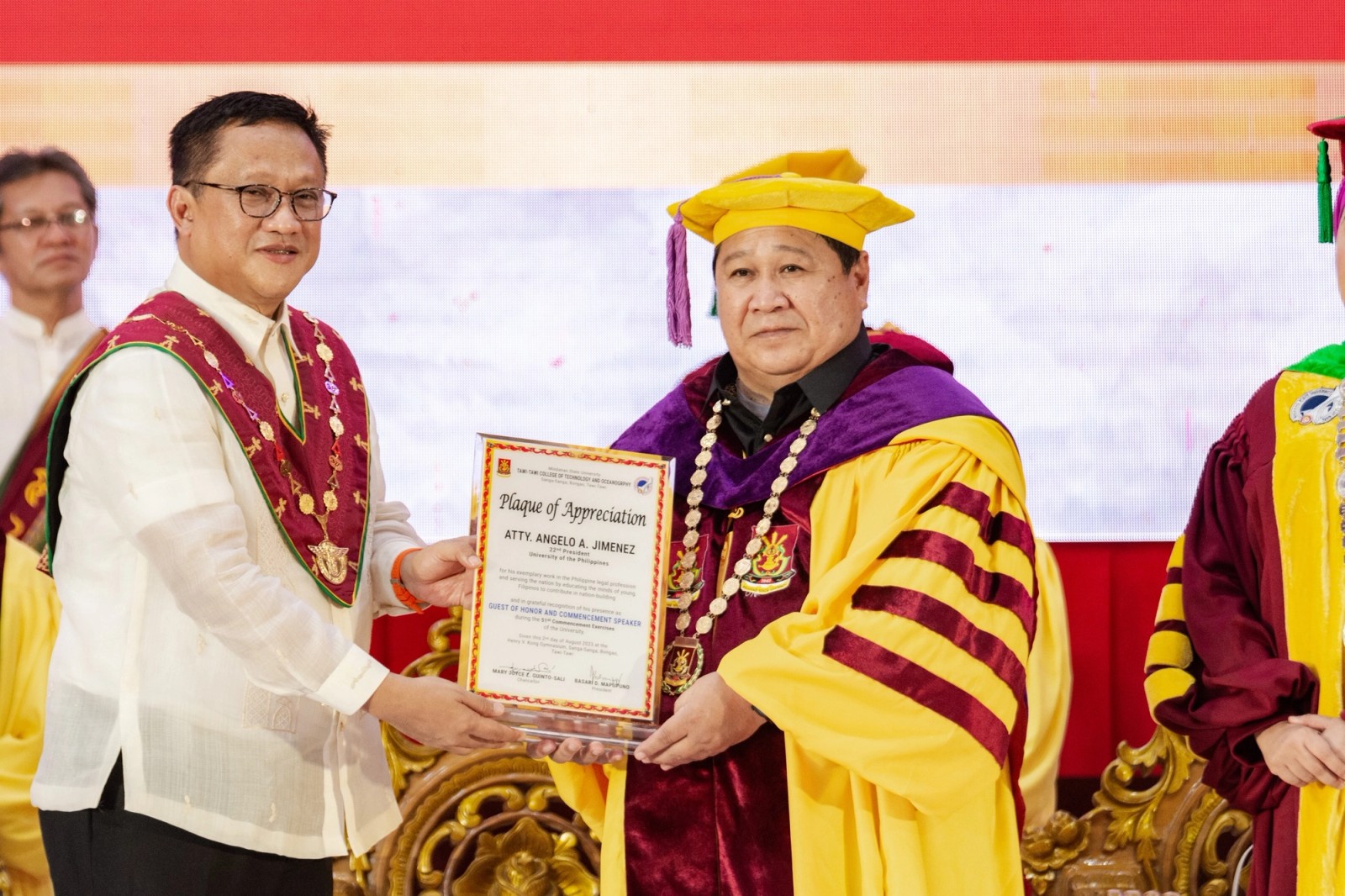 51st Commencement Guest of Honor and Speaker Jimenez shares a message of hope and unity to the 461 TCTO graduates 