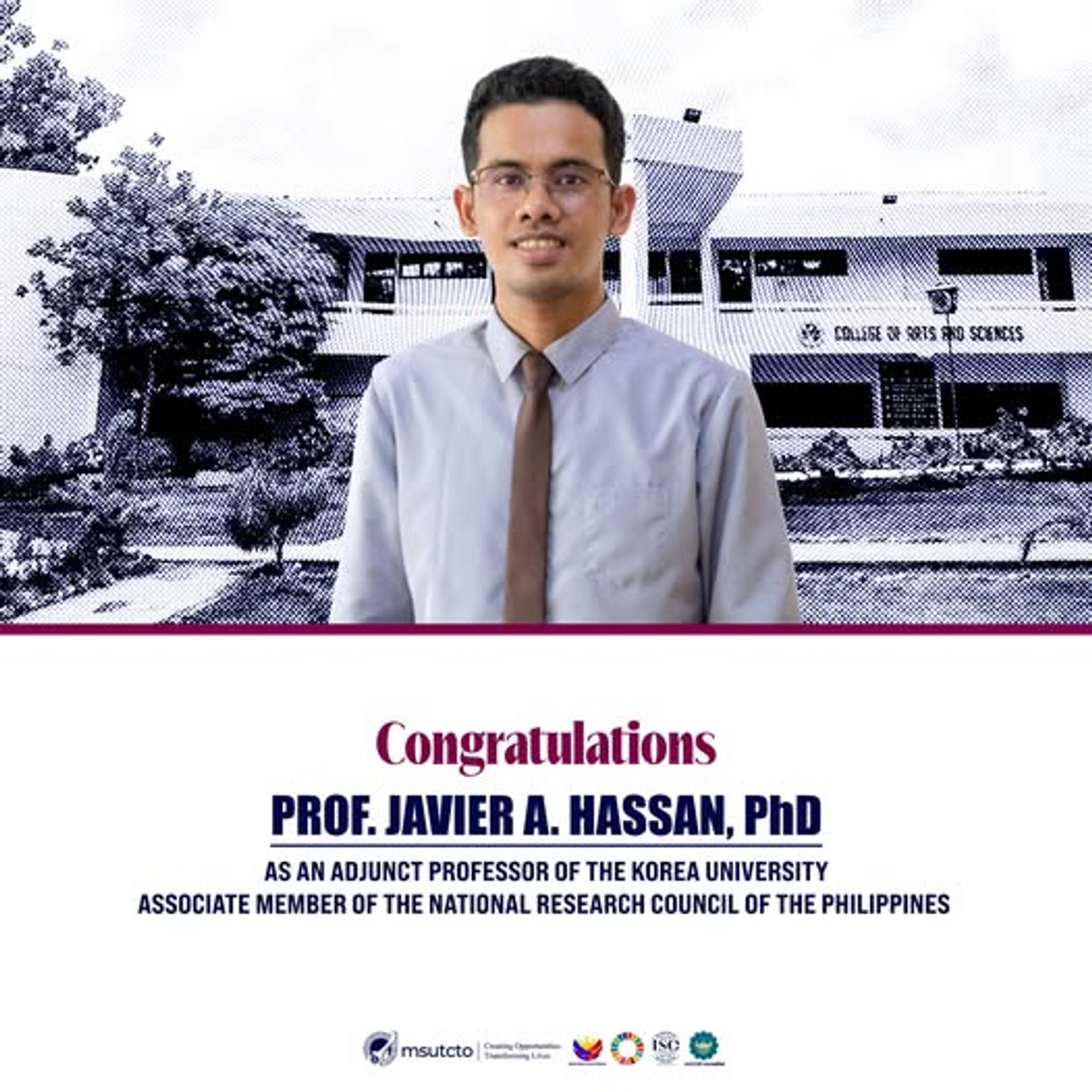 Look | Prof. Javier A. Hassan, PhD, Chairperson of the Department of Mathematics