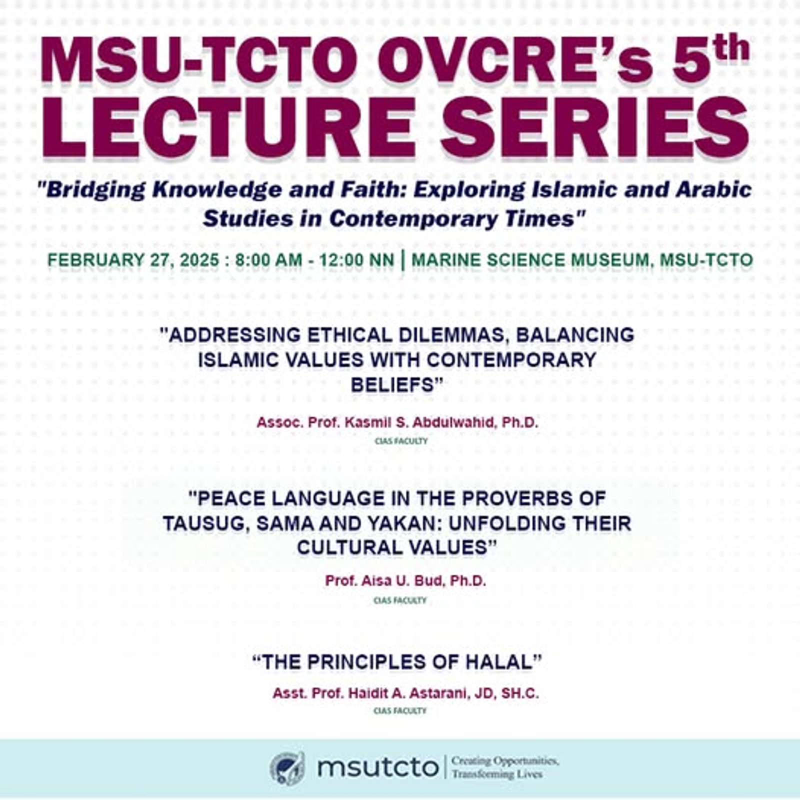 MSU-TCTO invites you to OVCRE Lecture Series 5!