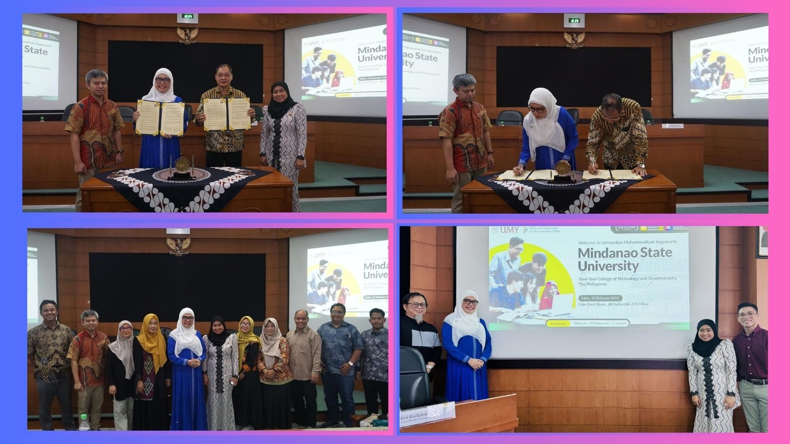 Mindanao State University – Tawi-Tawi College of Technology and Oceanography (MSU-TCTO) and Universitas Muhammadiyah Yogyakarta (UMY), Indonesia, have signed two Memoranda of Agreement (MOAs) to establish faculty and student exchange programs