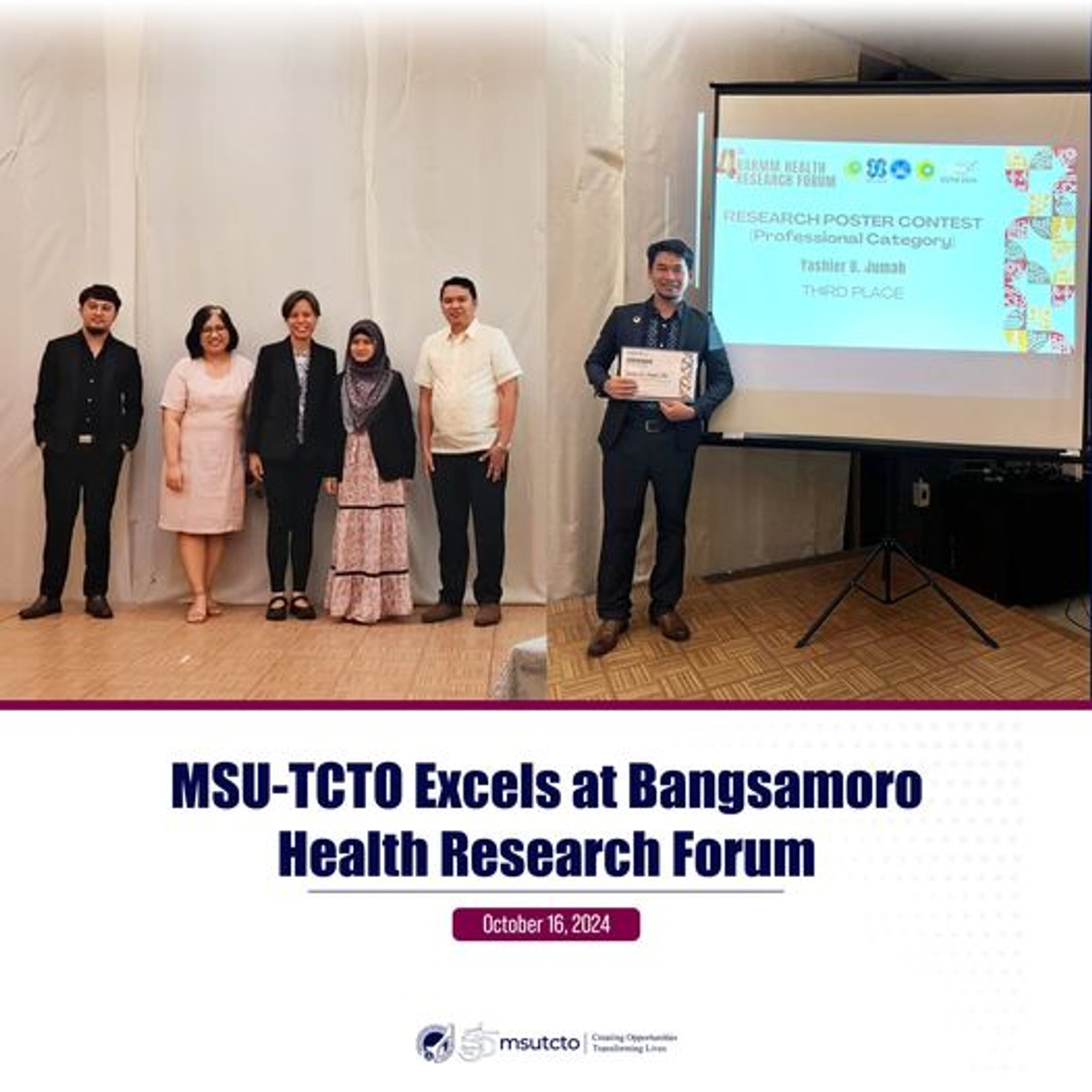 MSU-TCTO excels at Bangsamoro Health Research Forum!
