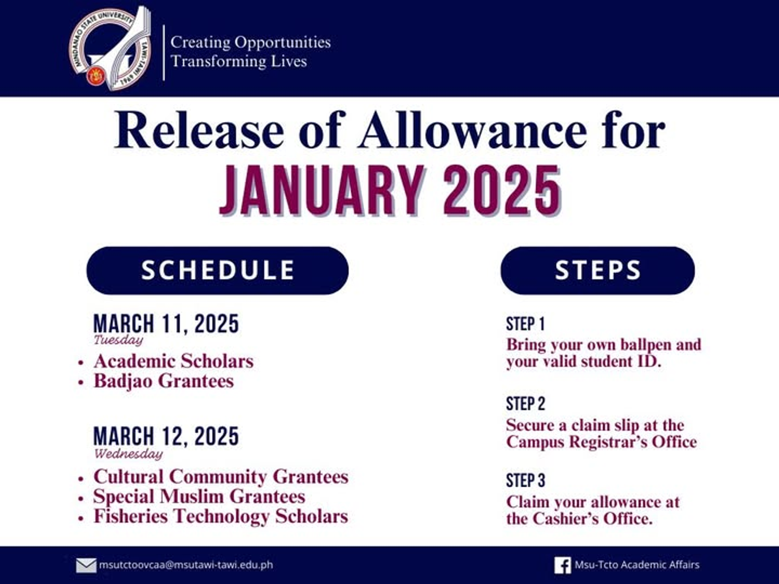 📣 EYES HERE, MSU-TCTO SCHOLARS AND GRANTEES! JANUARY 2025