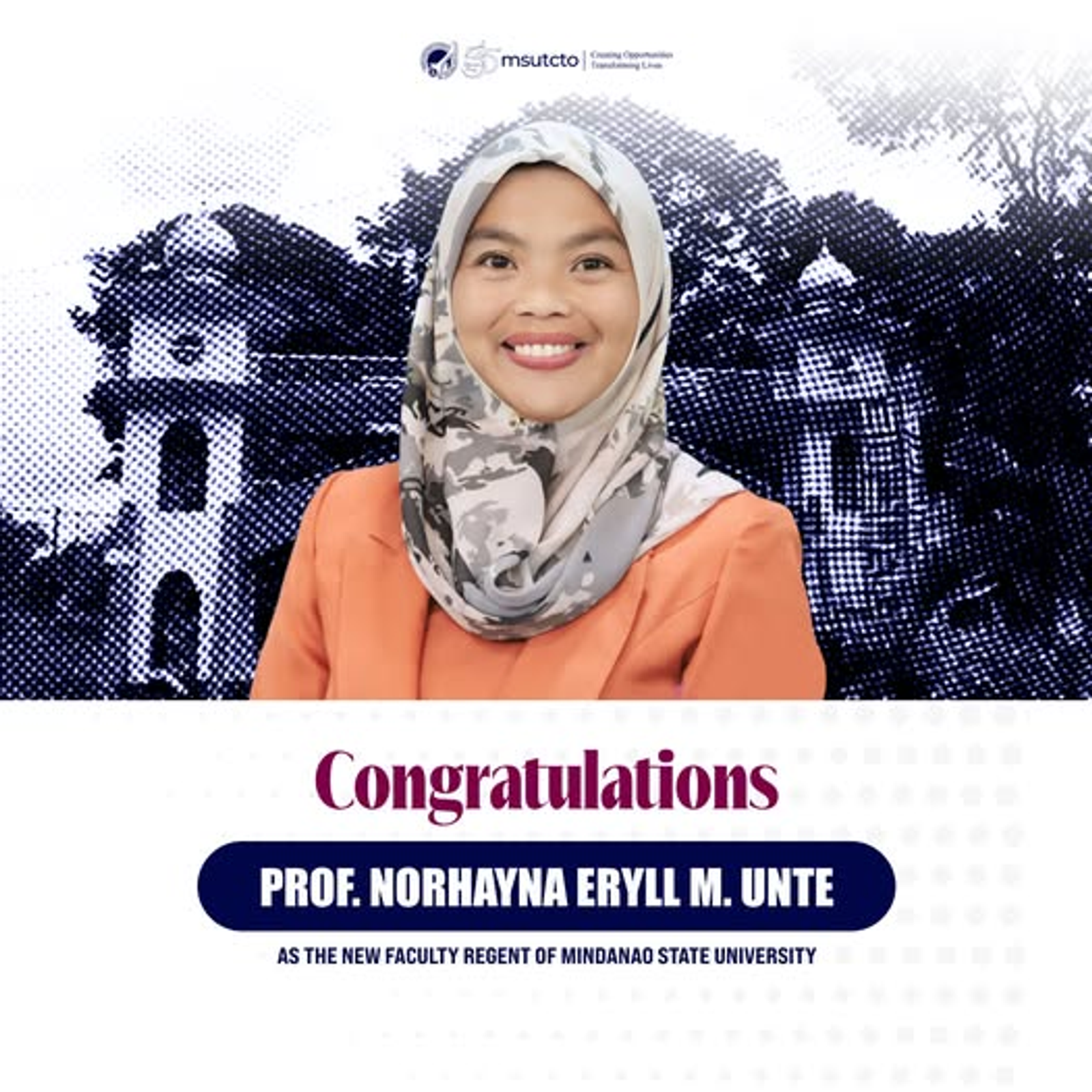 MSU Tawi-Tawi proudly congratulates Prof. Norhayna Eryll M. Unte