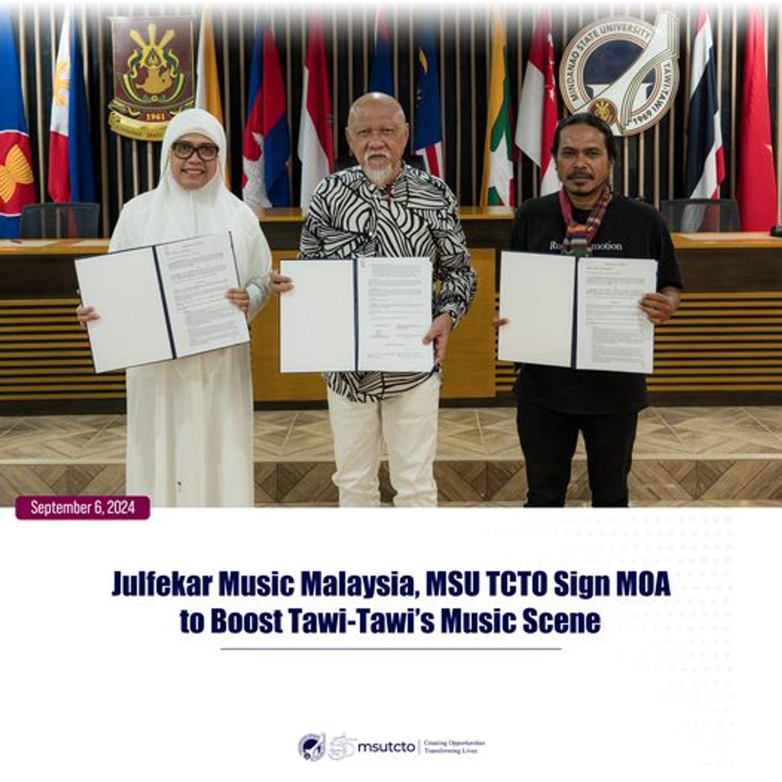 Julfekar Music Malaysia,MSU TCTO Sign MOA to Boost Tawi-Tawi's Music Scene