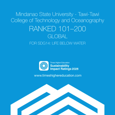 MSU TCTO Ranks No. 1 Among Philippine HEIs in SDG 14, Bringing Tawi-Tawi's Marine Excellence to the Global Top 200