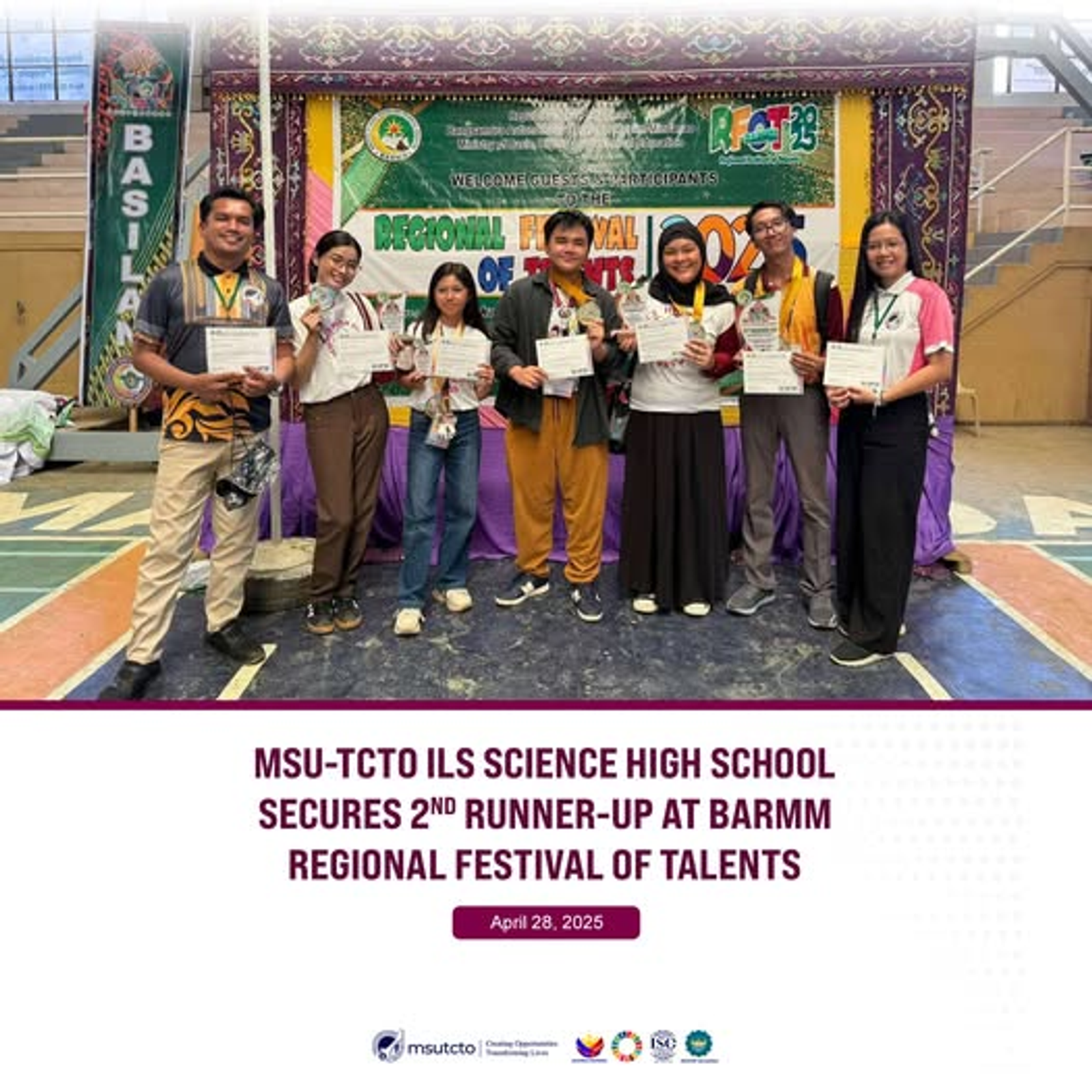 MSU-TCTO ILS Science High School Secures 2nd Runner-up at BARMM Regional Festival of Talents