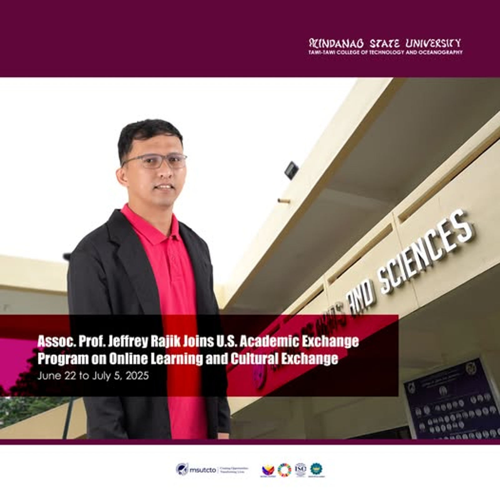 Assoc. Prof. Jeffrey Rajik Joins U.S. Academic Exchange Program on Online Learning and Cultural Exchange