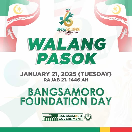 Pursuant to Bangsamoro Autonomy Act No. 39 also known as the Bangsamoro Holidays Act of 2023