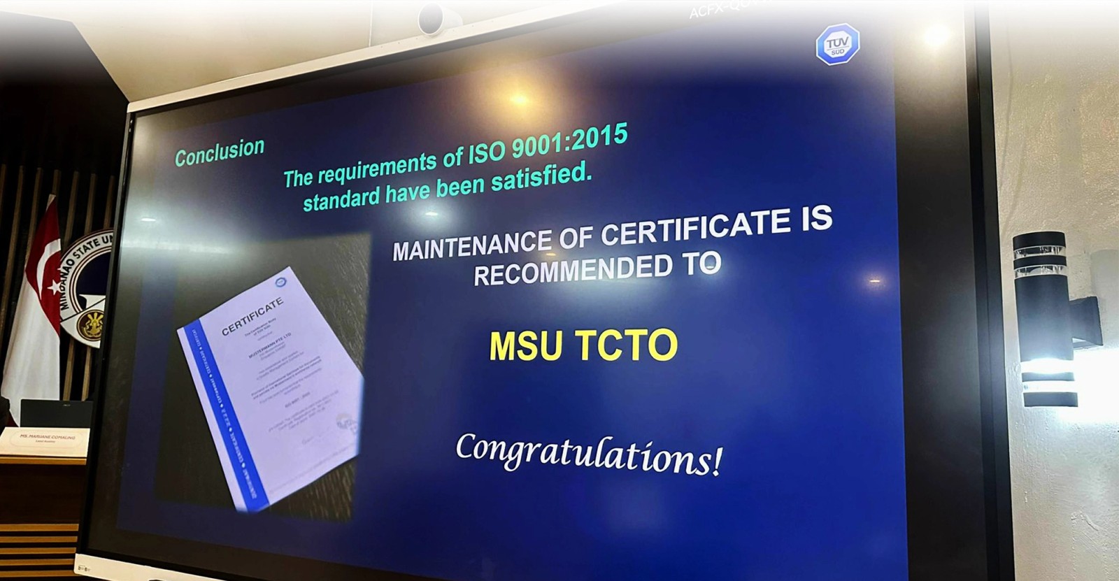 MSU-TCTO Achieves First ISO Surveillance Audit — College of Law Now Included