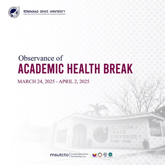 ANNOUNCEMENT | ACADEMIC HEALTH BREAK FROM MARCH 24 TO APRIL 2, 2025